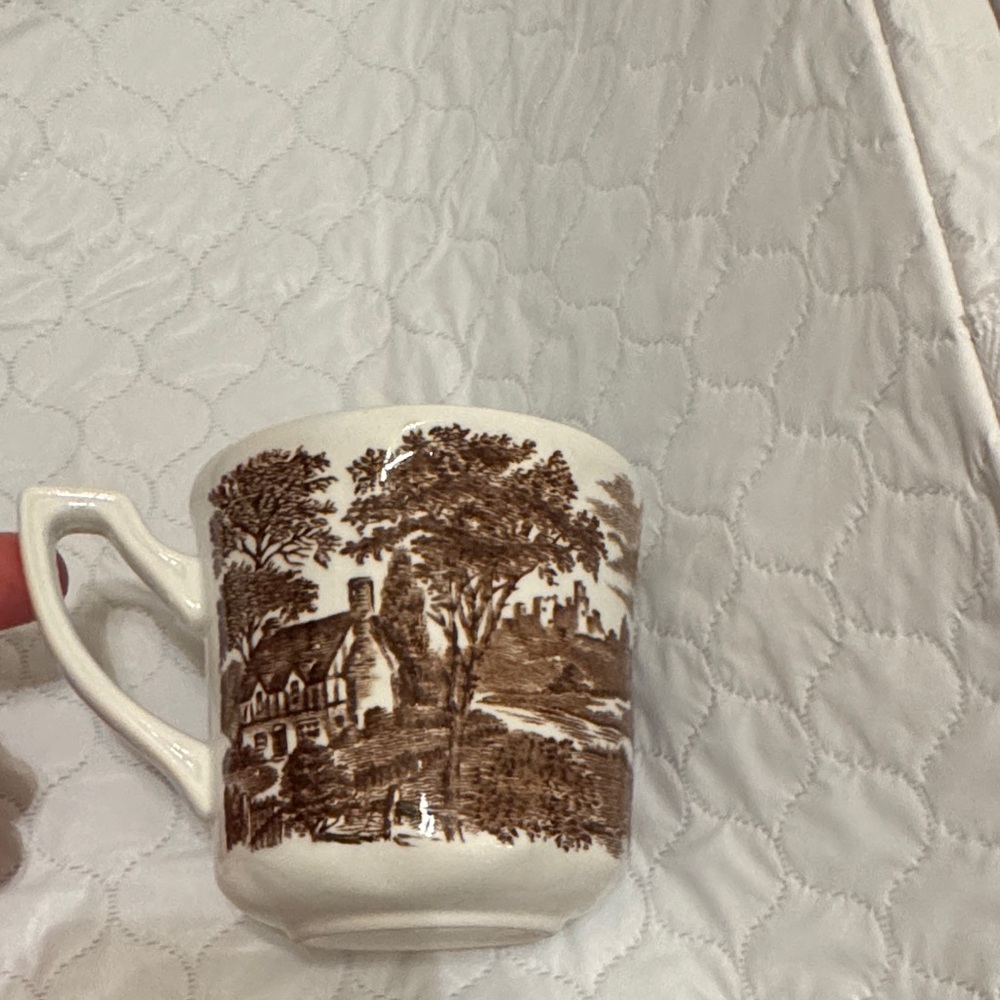 Royal Staffordshire STRATFORD STAGE Brown Transferware Teacup Mug
